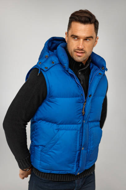 istock handsome man wear blue west isolated 1130695906