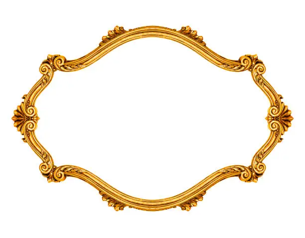 Oval frame isolated on white background, including clipping path