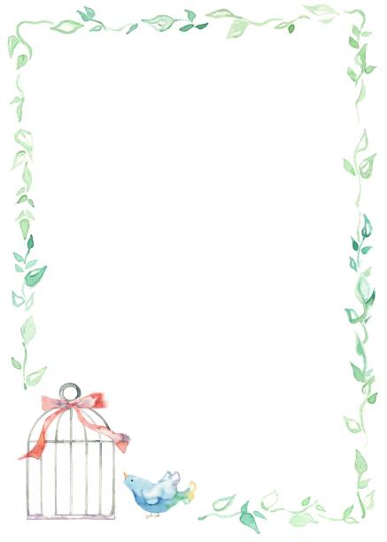 Card of the blue bird Card of the blue bird
Blue bird, cage and leaf 書く stock illustrations