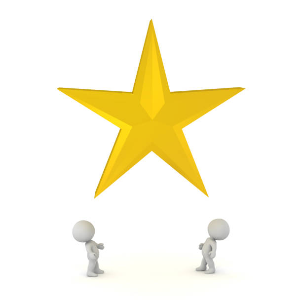 istock 3D Characters Looking Up at a Large Star 1130702289