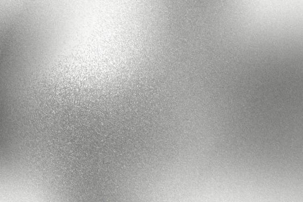 abstract background, reflection rough chrome metal texture - cinzento imagens e fotografias de stock