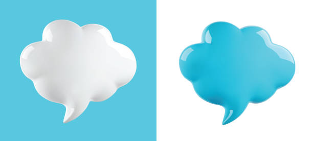 vector glossy cloud bubble glossy cloud bubble, vector illustration blue balloons in the blue sky with clouds stock illustrations