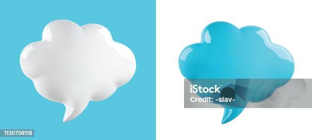 Vector Glossy Cloud Bubble Stock Illustration - Download Image Now - Three Dimensional, Cloud - Sky, Speech Bubble