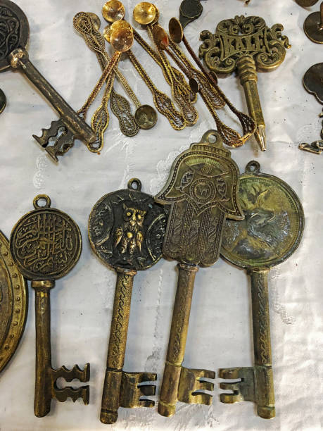 istock Collection of retro keys 1130711094