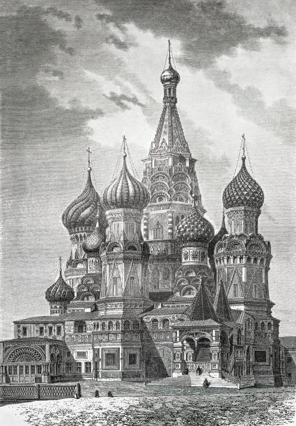 istock St. Basil's Cathedral on red square illustration 1873 'the Earth and her People' 1130711699