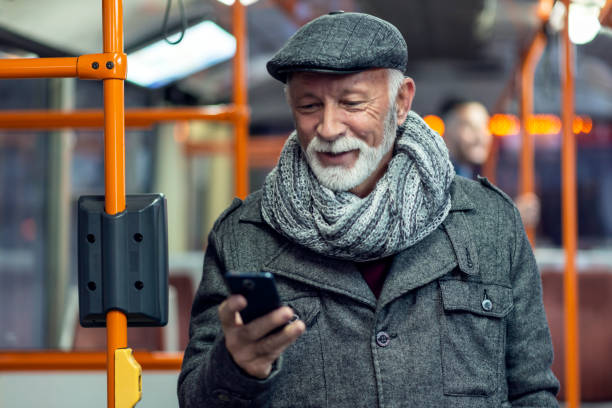 istock Mature Man Riding In A Bus 1130715938