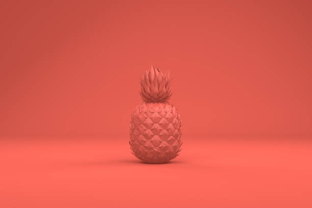 istock Tropical pineapple, living coral color 1130718885