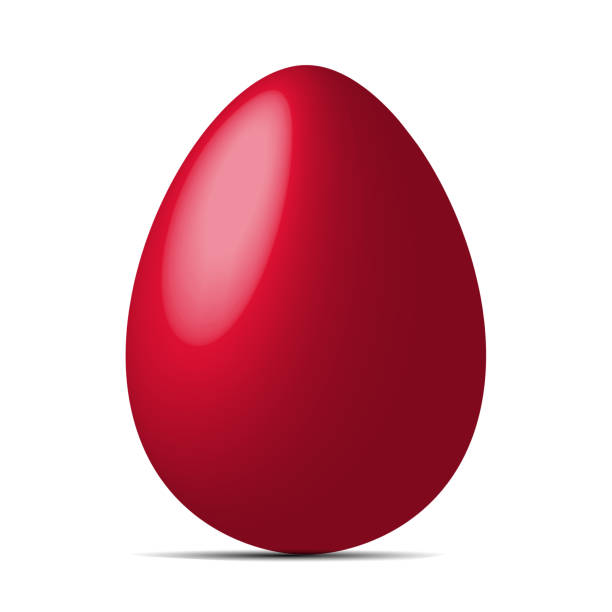 ilustrações de stock, clip art, desenhos animados e ícones de red egg isolated on white background. easter object template. vector illustration - easter eggs red