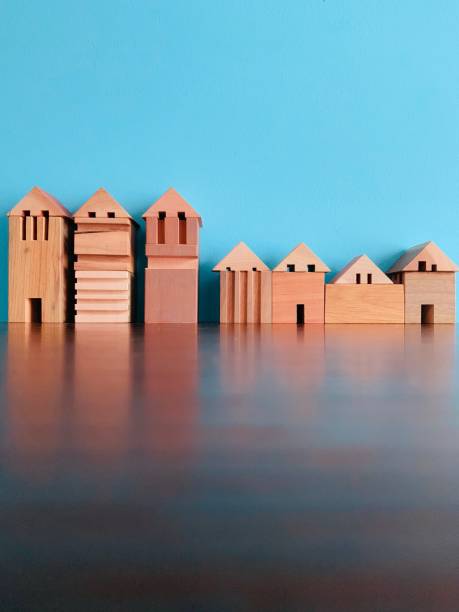 istock Generic wooden toy blocks symbolizing medieval town 1130723822