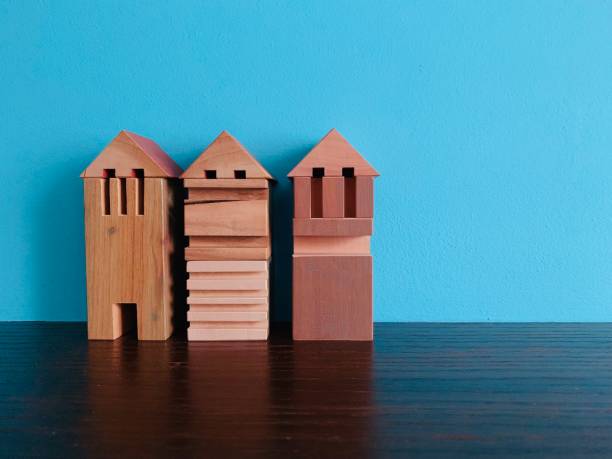 istock Generic wooden toy blocks symbolizing medieval town 1130723848