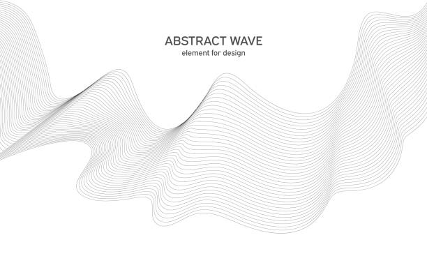 illustrations, cliparts, dessins animés et icônes de élément vague abstrait pour la conception. égaliseur de piste de fréquence numérique. fond stylisé d'art de ligne. vecteur. wave avec des lignes créées à l'aide de l'outil blend. ligne ondulée incurvée, bande lisse. - activity animal creativity backgrounds