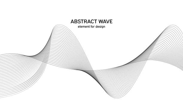 illustrations, cliparts, dessins animés et icônes de élément vague abstrait pour la conception. égaliseur de piste de fréquence numérique. fond stylisé d'art de ligne. vecteur. wave avec des lignes créées à l'aide de l'outil blend. ligne ondulée incurvée, bande lisse. - animal backgrounds audio