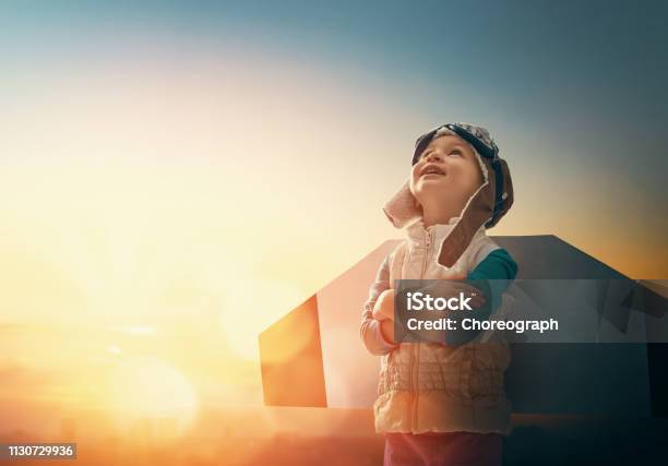 Girl In An Astronaut Costume Stock Photo - Download Image Now - Child, Futuristic, Aspirations