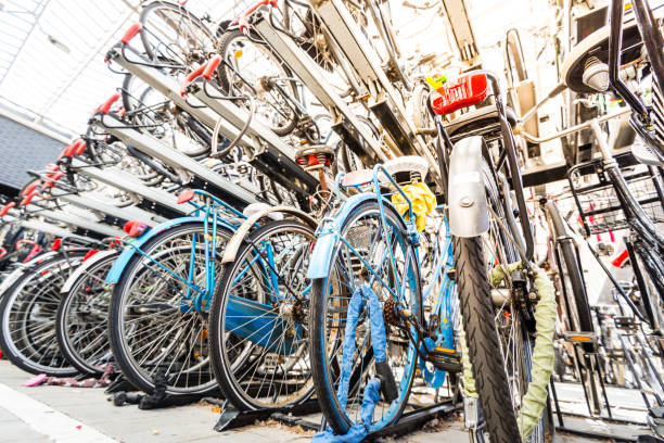 Bicycle parking station in Amsterdam, The Netherlands