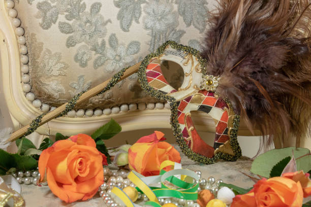Carnival Wolf Mask with flowers of the Flowered corso