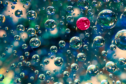 Abstract background with bubbles, water drops, uniqueness