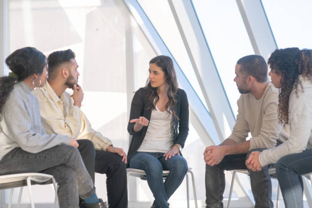 istock Listening to a friend in group therapy 1130735348