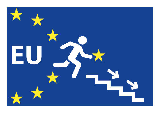 ilustrações de stock, clip art, desenhos animados e ícones de eu exit - brexit - rettungsschirm