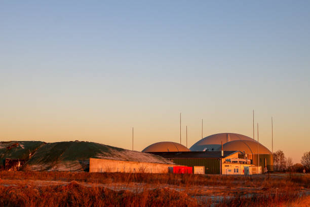istock Biogas plant at sunrise or sunset 1130735956