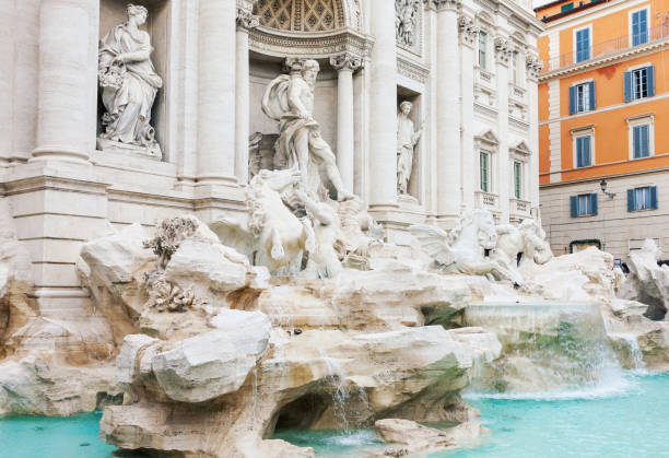 istock Famous baroque Trevi fountain in Rome 1130738101