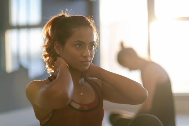 istock Fit woman stretching 1130740430