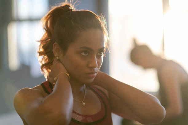 istock Fit woman stretching 1130740449