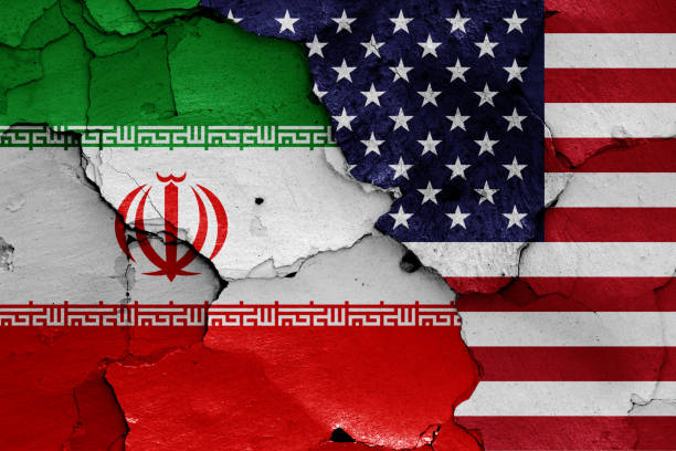 istock flags of Iran and USA 1130741360