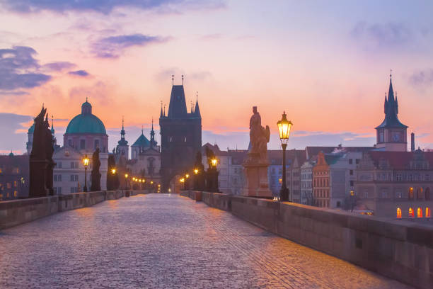istock Prague landmarks. Charles Bridge in Prague Czech Republic 1130741623