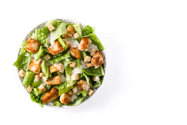 istock Caesar salad with lettuce,chicken and croutons 1130747547