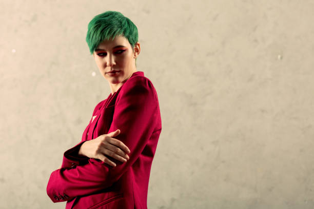 istock Attractive positive nice woman touching her arm 1130748369