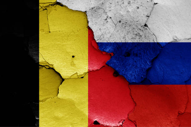 istock flags of Belgium and Russia 1130749454