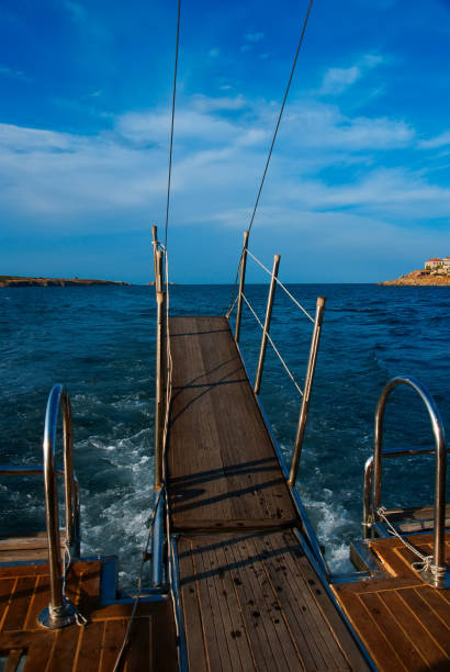 istock Ship's ladder and seascape 1130749586