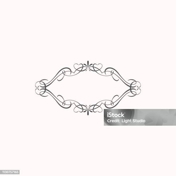 Calligraphic Border Elements Stock Illustration - Download Image Now - Antique, Art, Art And Craft