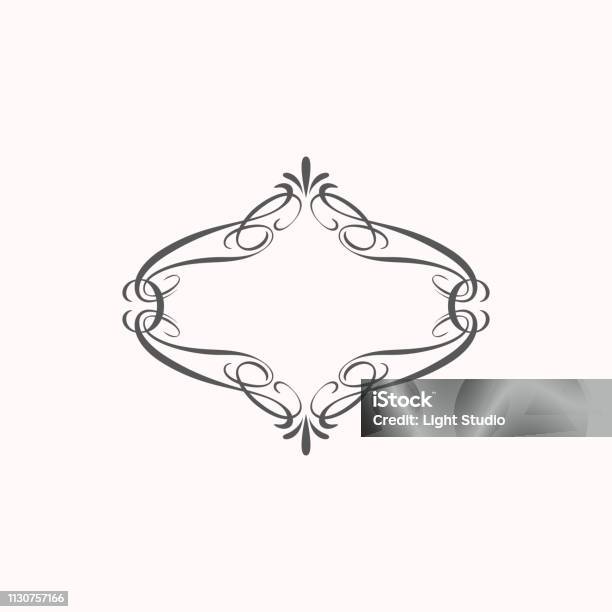 Calligraphic Border Elements Stock Illustration - Download Image Now - Antique, Art, Art And Craft