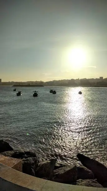 A bright scene on sea in Brazil.