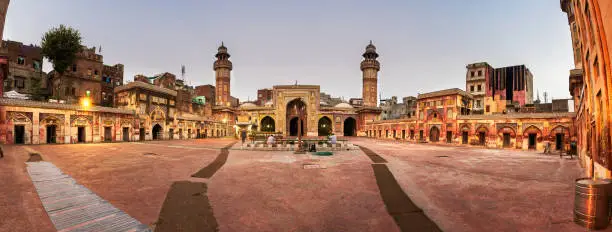 Wazir Khan Mosque in Lahore is renowned for its intricate tile work known as kashi-kari, as well as its interior surfaces that are almost entirely embellished with elaborate Mughal-era frescoes.