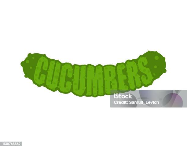 Cursive Cucumber Cucumber Lettering Symbol Vegetable Typography Vector Illustration ...