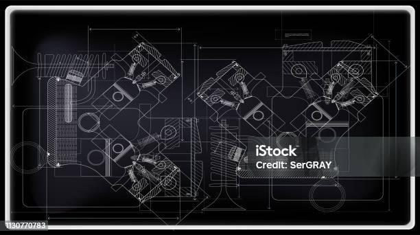 Engine Integration Topic Background Vector Background Of The Car Engine And Its Components Stock ...