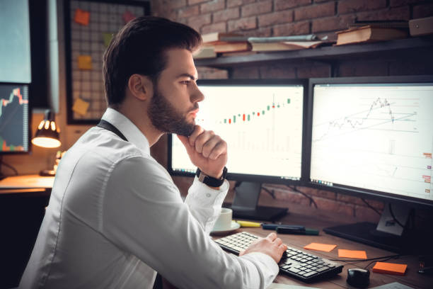 istock Business man or boss company touching chin and thinking 1130771070