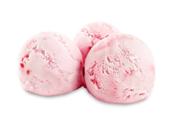 istock Strawberry ice cream on a white background 1130771201