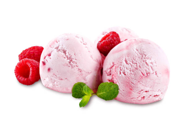 istock Strawberry ice cream on a white background 1130771563