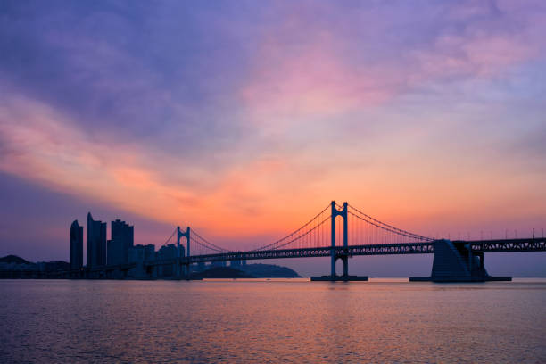 istock Gwangan Bridge on sunrise. Busan, South Korea 1130772309