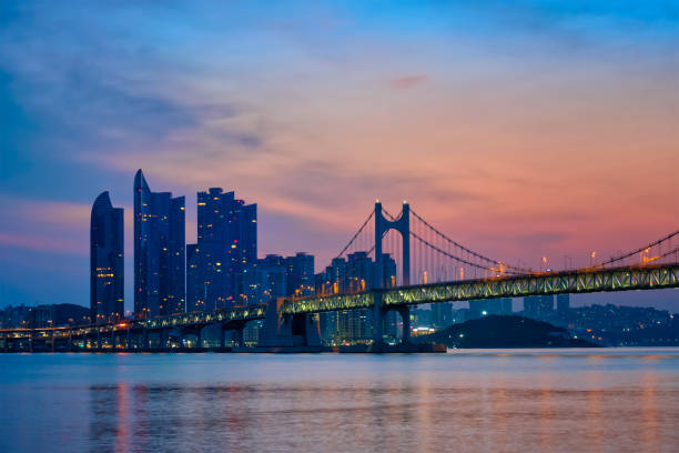 istock Gwangan Bridge on sunrise. Busan, South Korea 1130772310