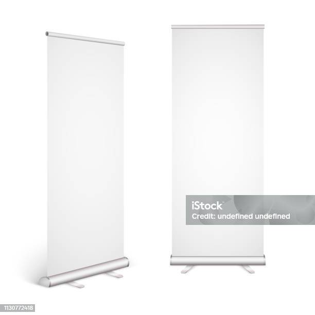 Roll Up Banner Isolated On White Background Eps10 Vector Stock Illustration - Download Image Now
