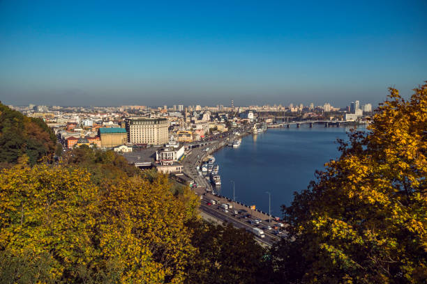 istock Central part of Kyiv City and Dnieper River 1130774511
