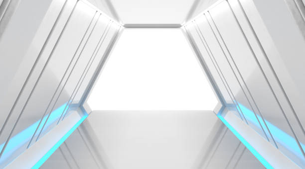 istock Abstract Futuristic Hallway, White Hall 1130778871