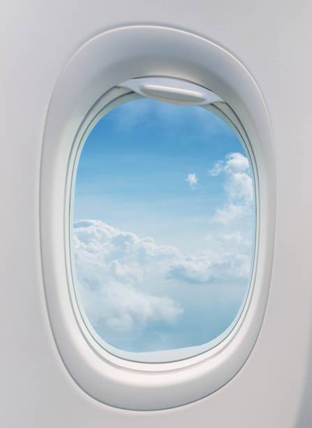 istock Beautiful sunset with cloudy sky from the airplane window. 1130782317