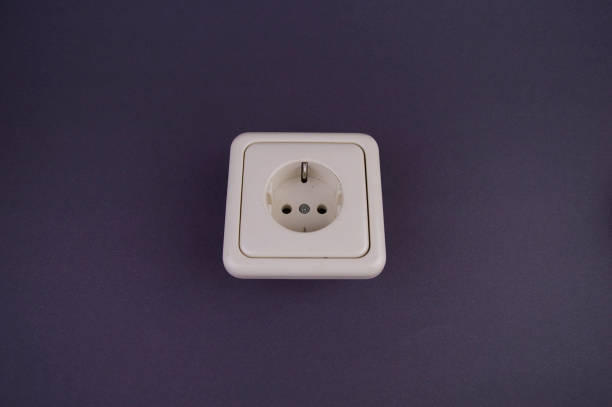 istock socket, a switch on a gray background, there is a place to fill 1130782343