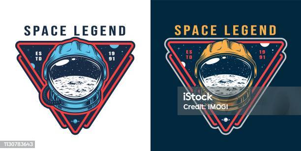 Vintage Galaxy Colorful Label Stock Illustration - Download Image Now - Outer Space, Empty, Logo
