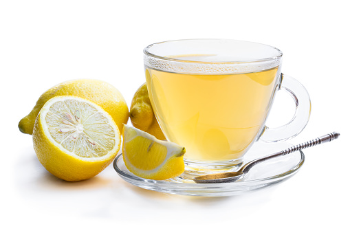 Lemon  drink isolated on white